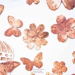 ヴィンテージ風　海外フレークシール　20枚　flowers　[AS632]