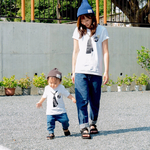 ママとお揃い♥リンクコーデ♥ネクタイプリントTシャツ2枚セット
