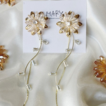 マーガレット 揺れる タッセル フラワー 花 ピアス アクセサリー ブライダル 披露宴 パーティ フォト結婚式 ウェディング