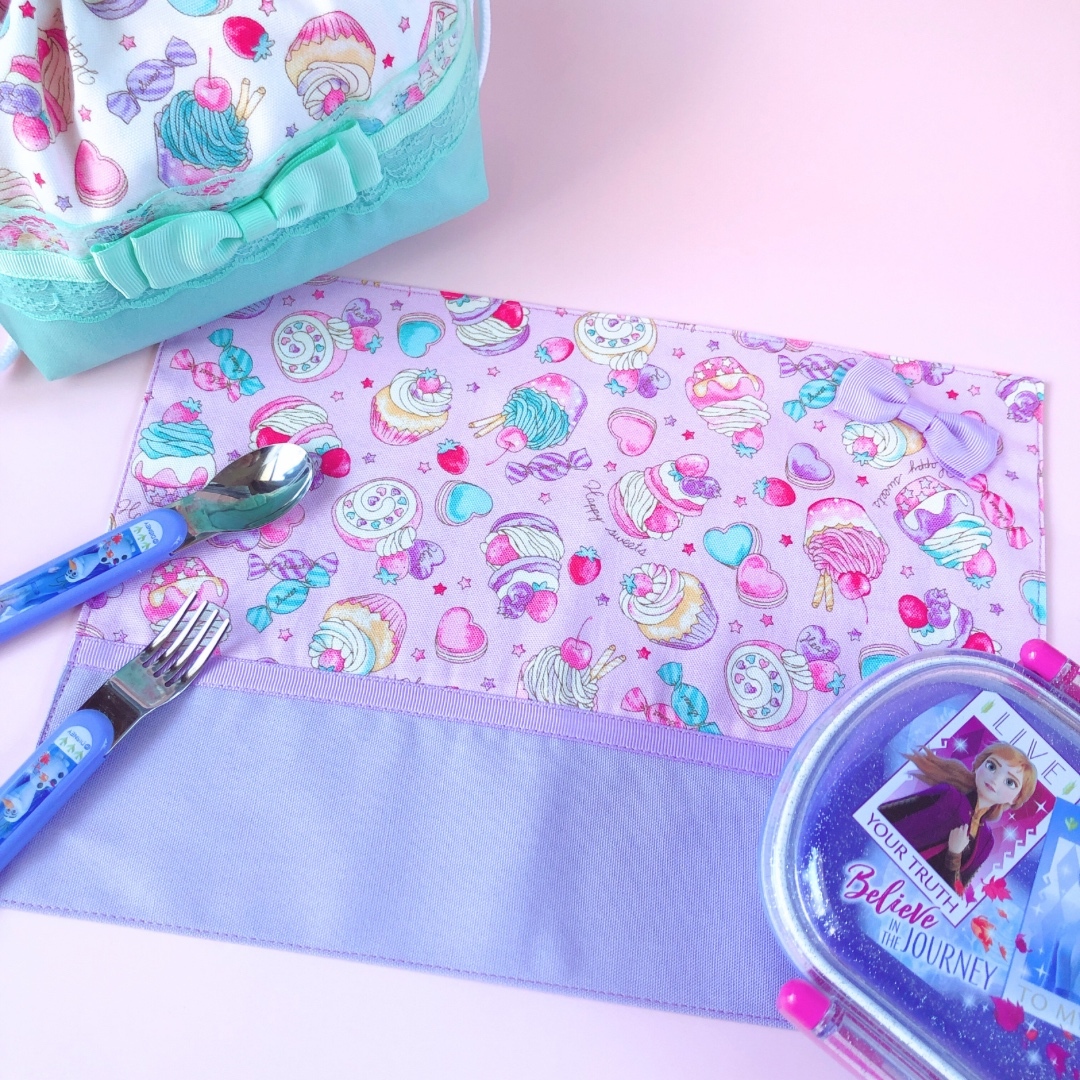 ハンドメイド ランチョンマット コップ袋 給食袋 女の子 40×40 13枚 ハンドメイド ランチョンマット コップ袋 給食袋 女の子 40×40