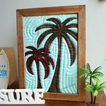 【送料無料】ハワイアンキルト≪Beach Palm tree≫フレーム入り