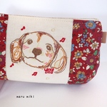 ゴールデンレトリバー刺繍ポーチ　再販