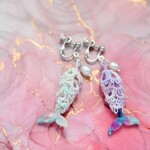 人魚の尾びれ◇タティングレースのイヤリング