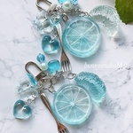 marine blue♬.*ﾟスライスオレンジキーホルダー 