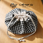 きんちゃく　黒チェック　〔送料込み〕