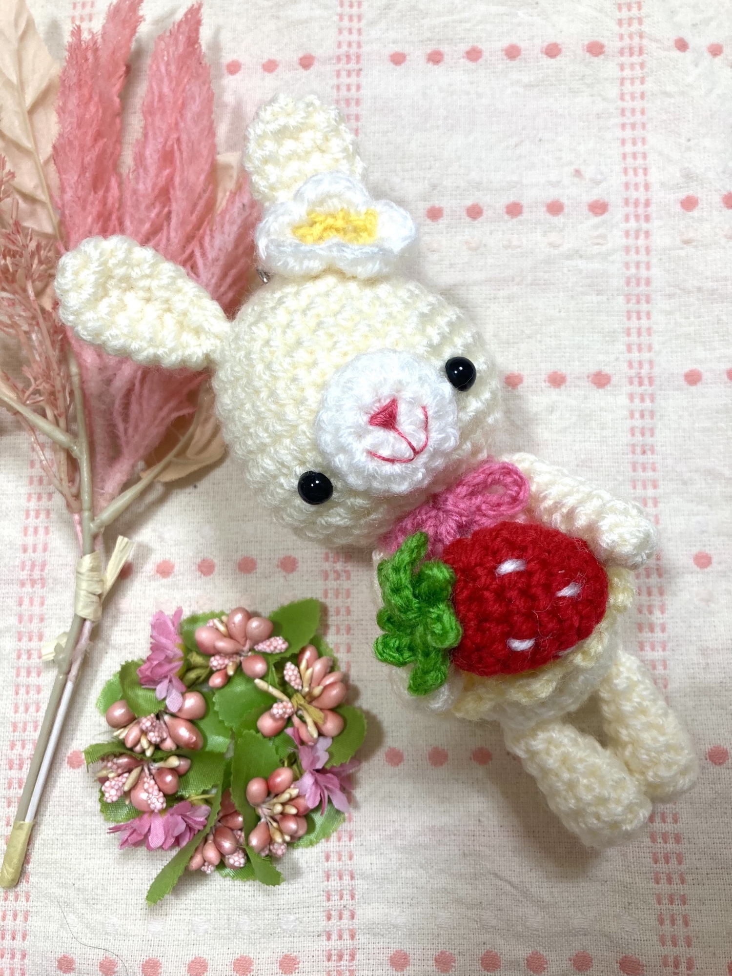 いちご ★きくちゃん★ ポーチ ハンドメイド 編みぐるみ / / /