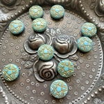 光る【2コセット】JIRI＊IVANA#czech beads#チェコビーズ　pentagram star13㍉ 五芒星turquoise/bronze