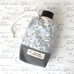 【保冷】無印良品のボトルにぴったり★洗える保冷袋【Felicite フェリシテ(シェルブルー)】(リバティ生地使用)