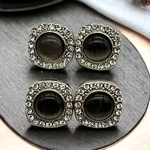 ボタン アクリルパーツ デコ キラキラ 同色4個 ラウンド 大人 ハンドメイド 手芸 材料 福資材 pt-2392【Aタイプ】