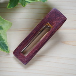 紫檀のスクエアヘアクリップ（シタン01）長さ6.5cm×幅1.9cm