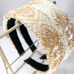 1200円🎉 インド刺繍リボン カチューシャ　No.l023イエロー