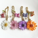💜パープル💜お花まるごと、つるっとコーティングチャーム🌼🌿/レジン/大人可愛い/ジニア