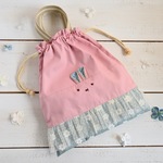 受注生産（サイズ、ナップサック変更可♪）チュールレースのうさぎちゃん体操着袋