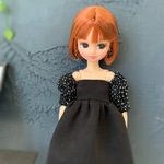 ⭐︎チューブトップス　黒　ドット　2way リカちゃん服　リカちゃんアウトフィット　