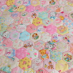 hana*ハンドメイド☆ヘキサゴンパッチワークラウンドマット☆レトロアニマル♪