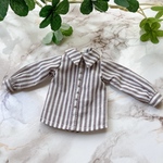 No.554 ロングシャツ　ストライプモカ