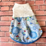 🎀《price down 》🎀blue retro floral patternノースリーブワンピース　Ｓ