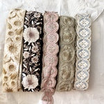 【再販×4】インド刺繍リボン カット売り❽ シルクベース チュール フラワー 花