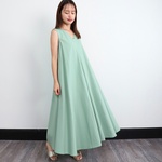 バックデザインタック ワンピース　ミント 0367Mint