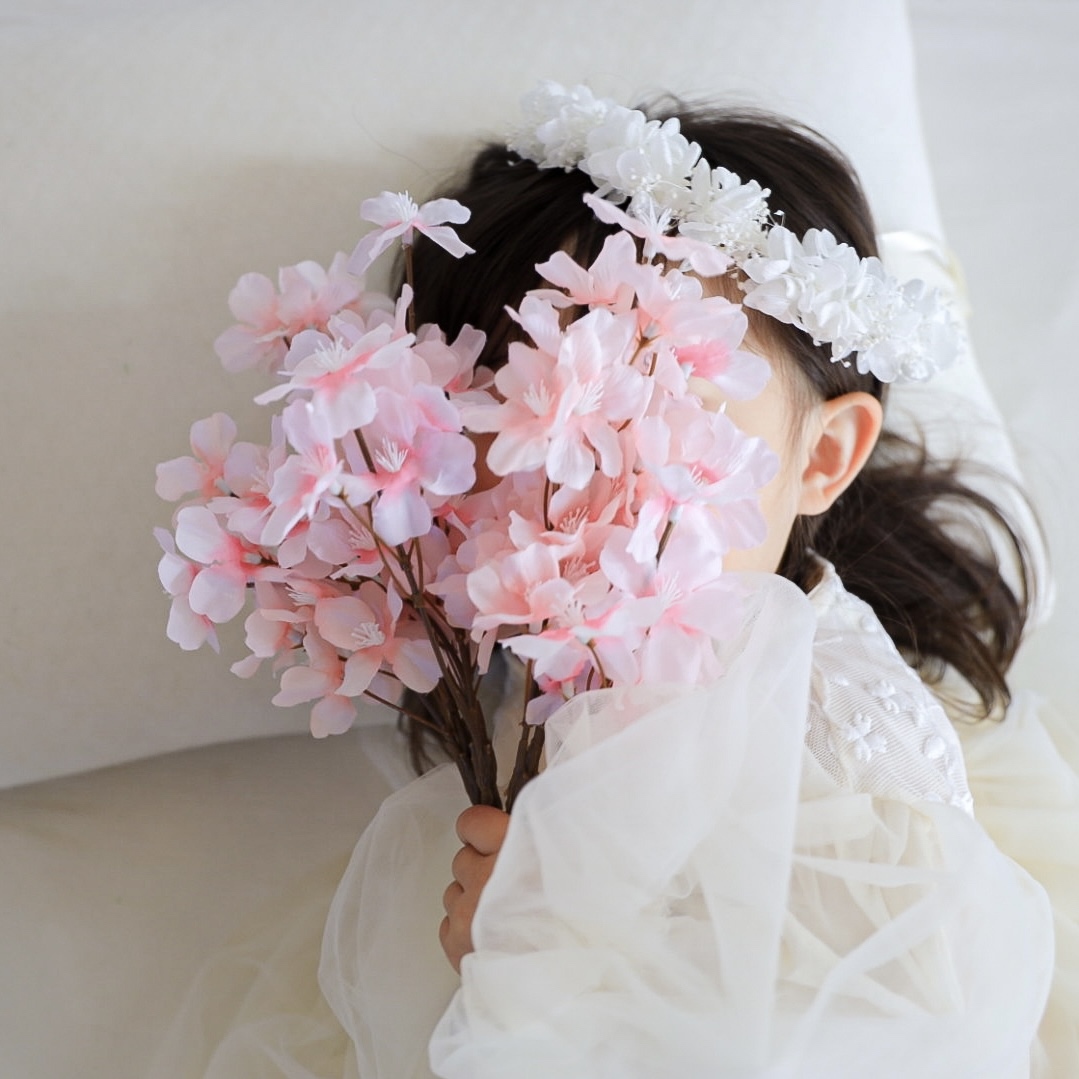 送料無料】累計800個販売人気No.1 ベビー キッズ 花冠 ~純白~ 花かん