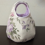 ラベンダー色の花柄トート