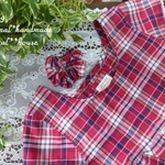 natural*(L)赤チェックフレンチチュニック