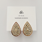 pierce／earring  shizuku large  beige dot