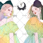 【A354】teatea.オリジナル 人物ステッカー