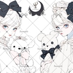 【A377】teatea.オリジナル 人物ステッカー