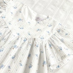 size100 フランス生地のフレア袖ワンピース