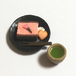 【ミニチュアフード】桜カステラ湯呑みセット