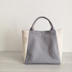 帆布トートバッグ横マチML  ストームグレー ×キナリ  倉敷帆布