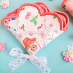 ‎𓊆特集掲載❣𓊇 ꕤブーケハンカチꕤ ギフト ꕤ ふんわり6重ガーゼ ꕤ 22fabric ୨୧ fuwara ୨୧ピンク ୨୧スカラップ ୨୧ もくもくはんかち ୨୧ プレゼント ୨୧