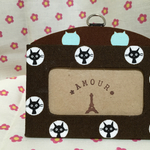 ネコちゃんのパスケース（カルトナージュ）