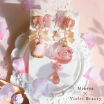 【3/24 20時～販売】Violet Beauty×Miureaコラボ🦋.*˚はかない夢の胡蝶《ふんわりさくら日和のティータイム🌸耳飾り》(イヤリング・ピアス可)