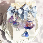 【3/24 20時～販売】Violet Beauty×Miureaコラボ🦋.*˚はかない夢の胡蝶《あまい夢の胡蝶とティータイム🌸耳飾り》(イヤリング・ピアス可)