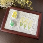 菜の花の消しゴムはんこ