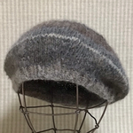 新作✨ロングピッチグラデーションのモヘアヤーンで編んだもふもふ♪ベレー帽/col.15ナチュラルミックス