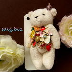 saly☆2wayクマさんのバッグチャーム&イヤホンジャック★勝手にコラボ白くまアイス