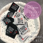 20枚　ハンドメイド 布ダグ 刺繍 クマ　織りタグ　タグ
