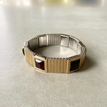 Vintage retro burgundy square stone magnetic bracelet レトロ ヴィンテージ バーガンディー スクエア ストーン マグネティック ブレスレット
