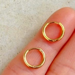 1ペア サージカルステンレス  フープピアス 極小 華奢 ワンタッチ つけっぱなし キャッチレス開閉式フープ 金アレ 両耳 金属アレルギー対応 ユニセックス シンプル 素材 パーツ ゴールド