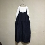 リネン混デニムキャミソールワンピース
