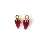 GLA-062-G【2個入り】ラウンドコーンガラス,Round Cone Glass Charm(Ruby)