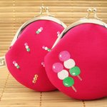 団子がいっぱいがま口 （ピンク）