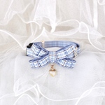 首輪♡猫用 チェック(ブルー)