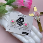 ガラスのハートとセルロイドのピアス