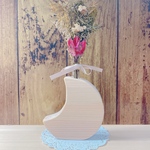 三日月　一輪挿し　フラワーベース　ひのき