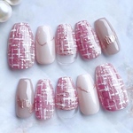 6％OFF【グラデpinkのツイードネイル】nailhousejillme 