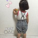 新作☆寝んね期から長〜〜く着たい☆ふっくら 定番チェックのサロペット 